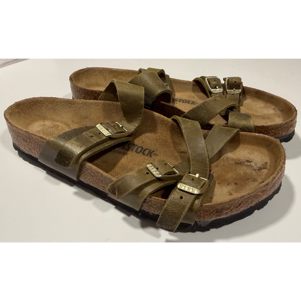 Birkenstock Womens Franca Oiled Leather Sandals Tobacco Brown 39 US 8